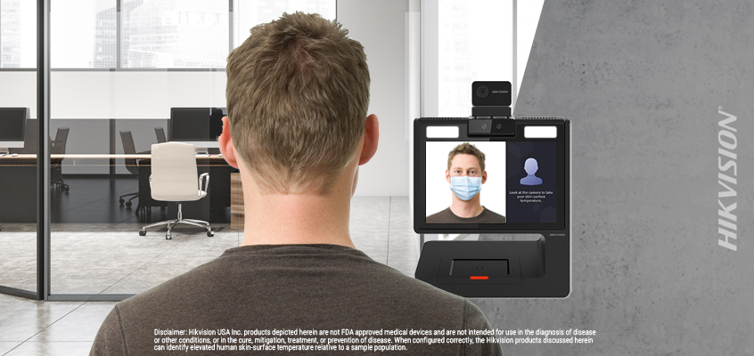 Hikvision HikWire blog article Touchless Visitor Registration Terminal with Built-In Temperature Screening Enhances Visitor Check-In Process 