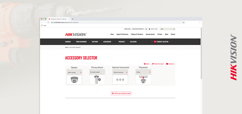 Hikvision HikWire blog article Accessory Selector Tool