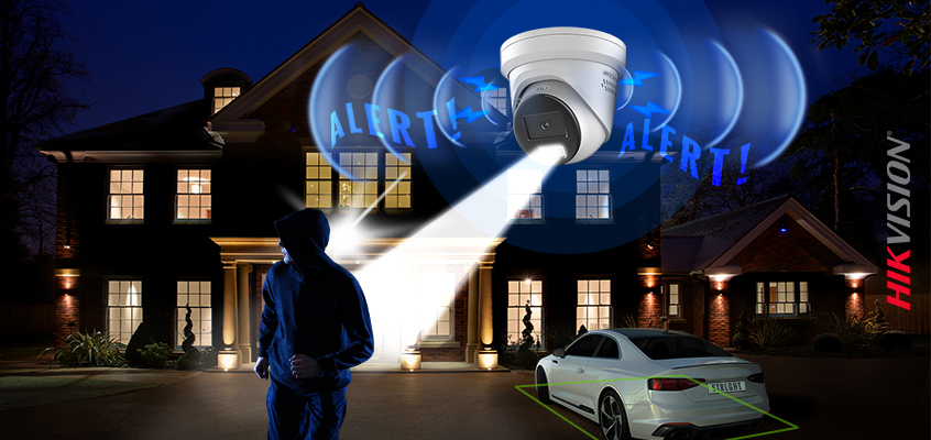 Hikvision HikWire blog article New Audio & Strobe Light Camera Featuring AcuSense Technology Vastly Reduces False Alarms