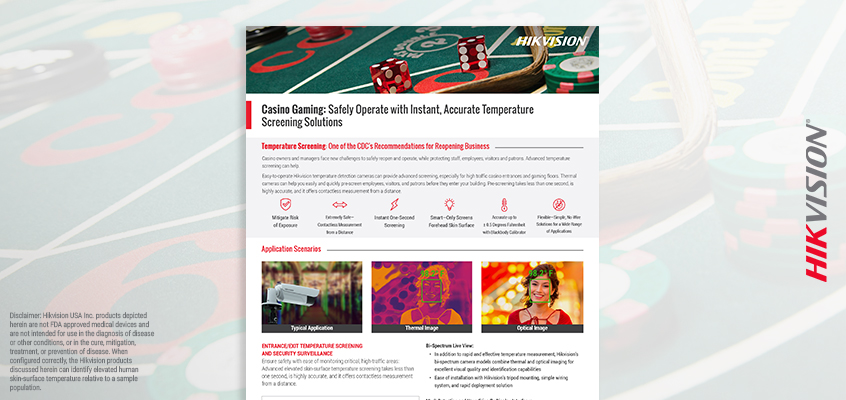 Hikvision HikWire blog article casino thermographic brochure