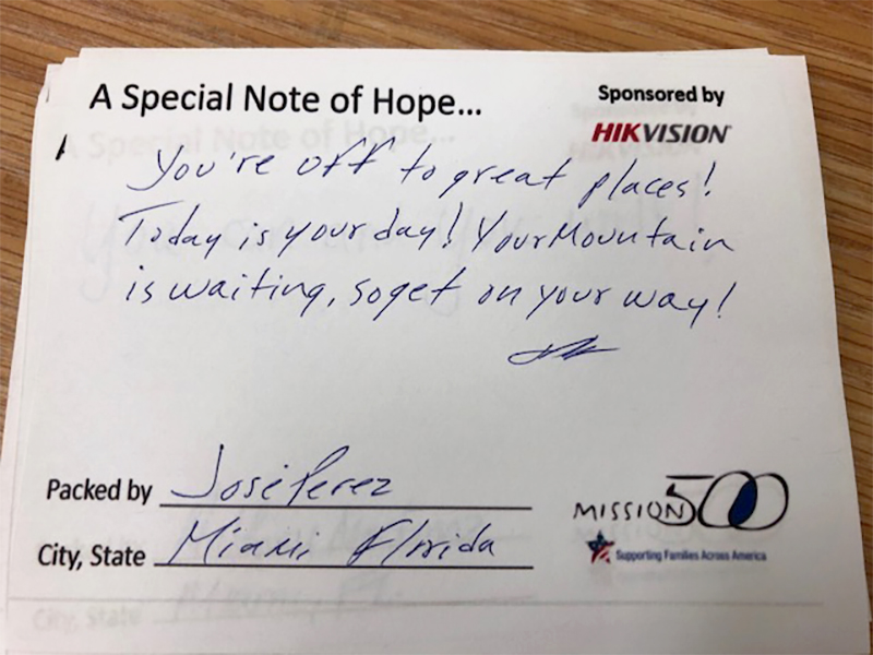 Hikvision HikWire blog article Mission 500 Canada notes of encouragement